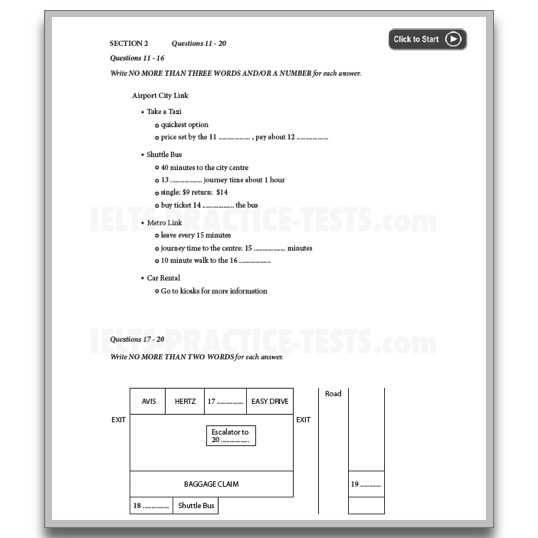 IELTS Listening Practice Question Types